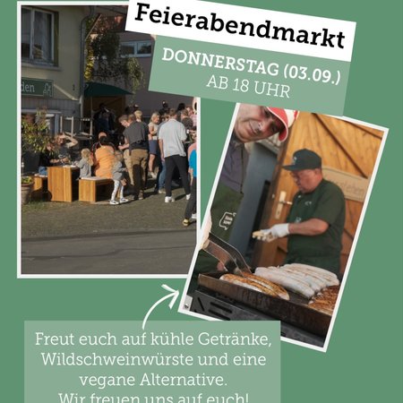 Diesen Donnerstag ist wieder Feierabendmarkt! 🌿
Ab 18 Uhr geht’s los. Wir freuen uns auf euch! 

Weitersagen, teilen & vorbeikommen. 💚

#klimafairein #vogelsberg #regionales #event #feierabendmarkt